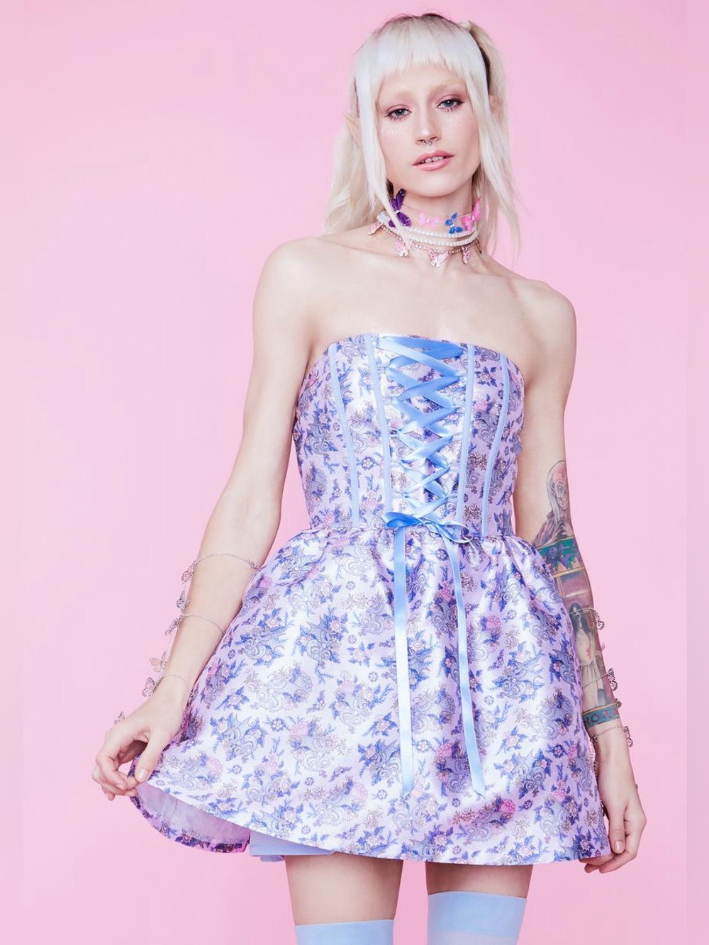 Sugar thrillz x dolls kill ARE WE HUMAN DRAGON PRINT MINI DRESS small
